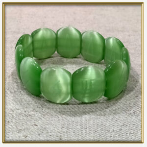 Браслет Рунный "Молот Тора " (Кошачий глаз - мятный)